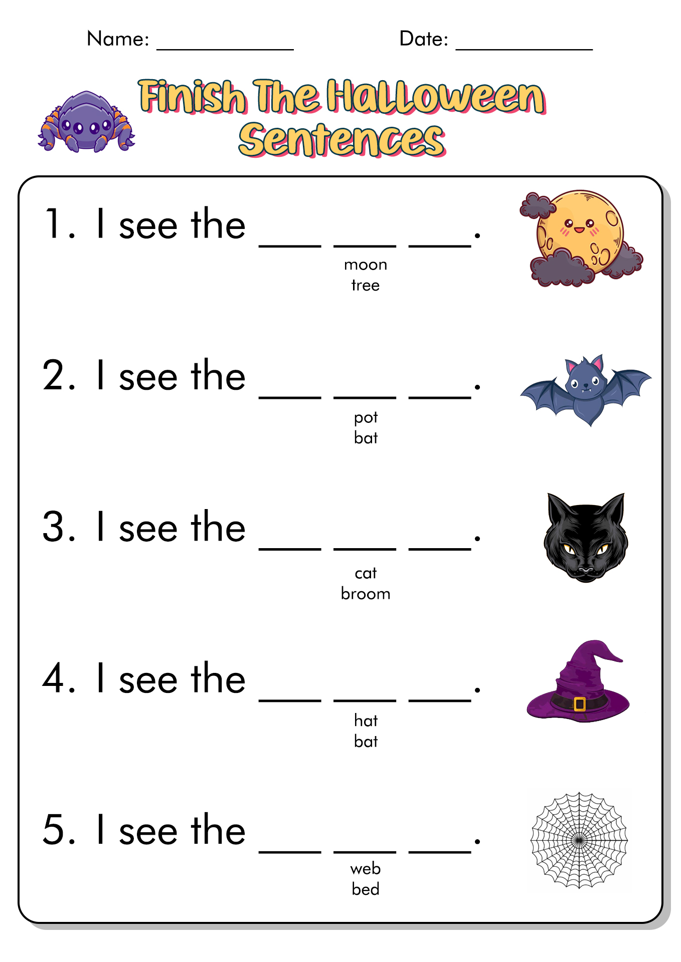 Halloween Worksheets Grade 2 English