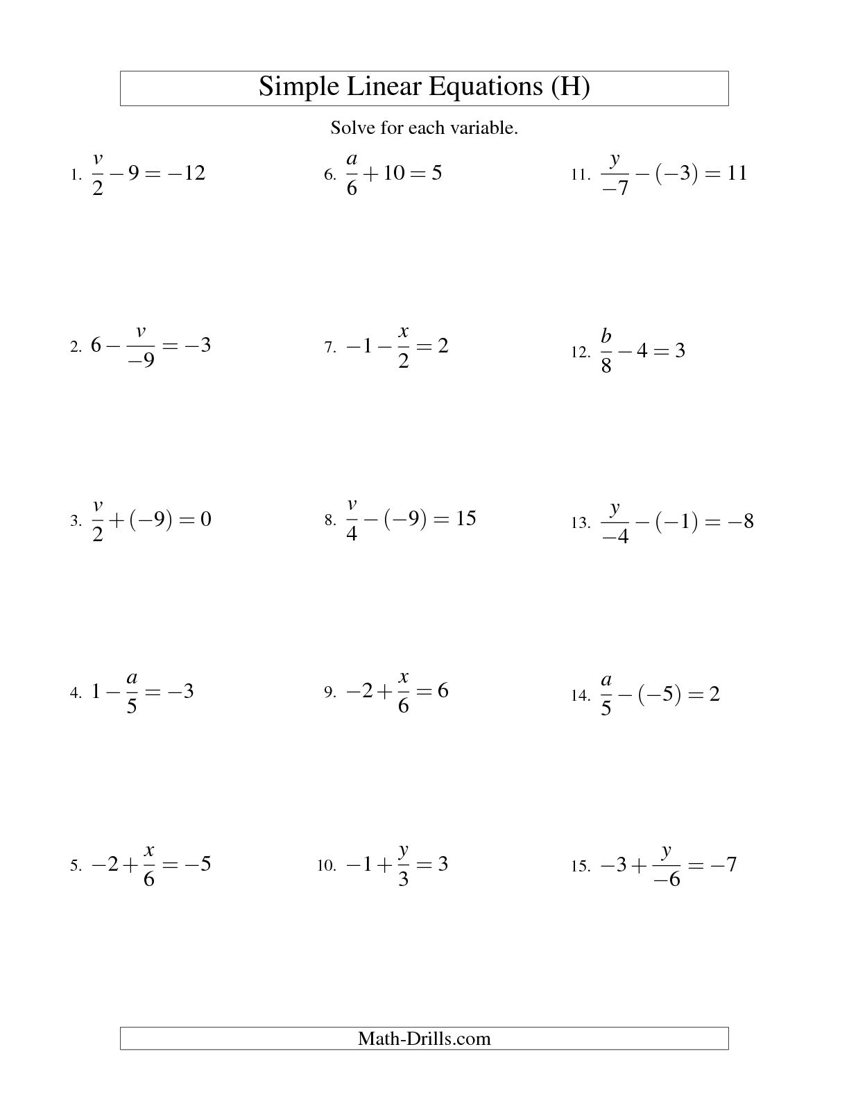 12 Best Images of 2 Step Equation Worksheets Variable - Two-Step