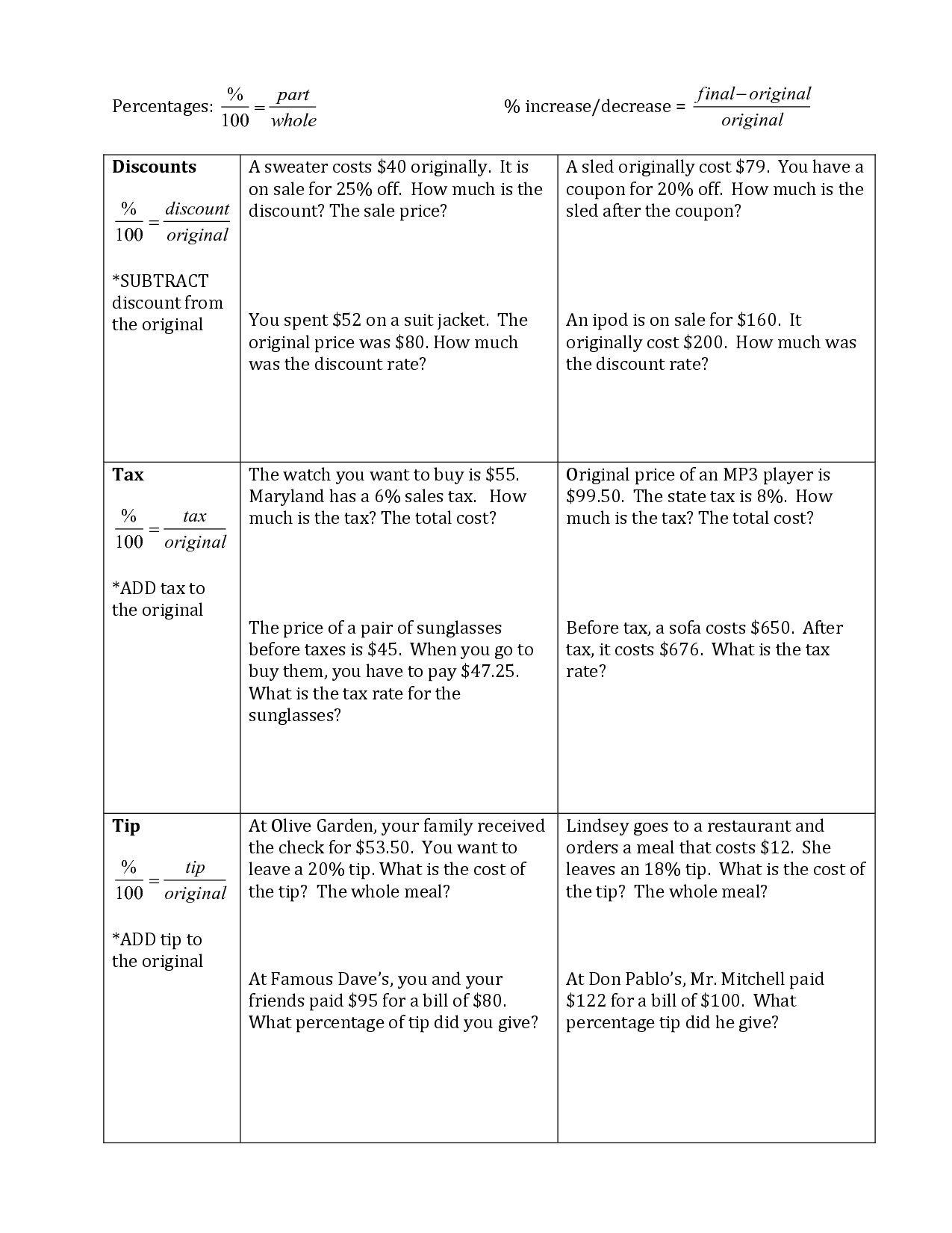 6 Best Images of Ratio Proportion And Percent Worksheets ...