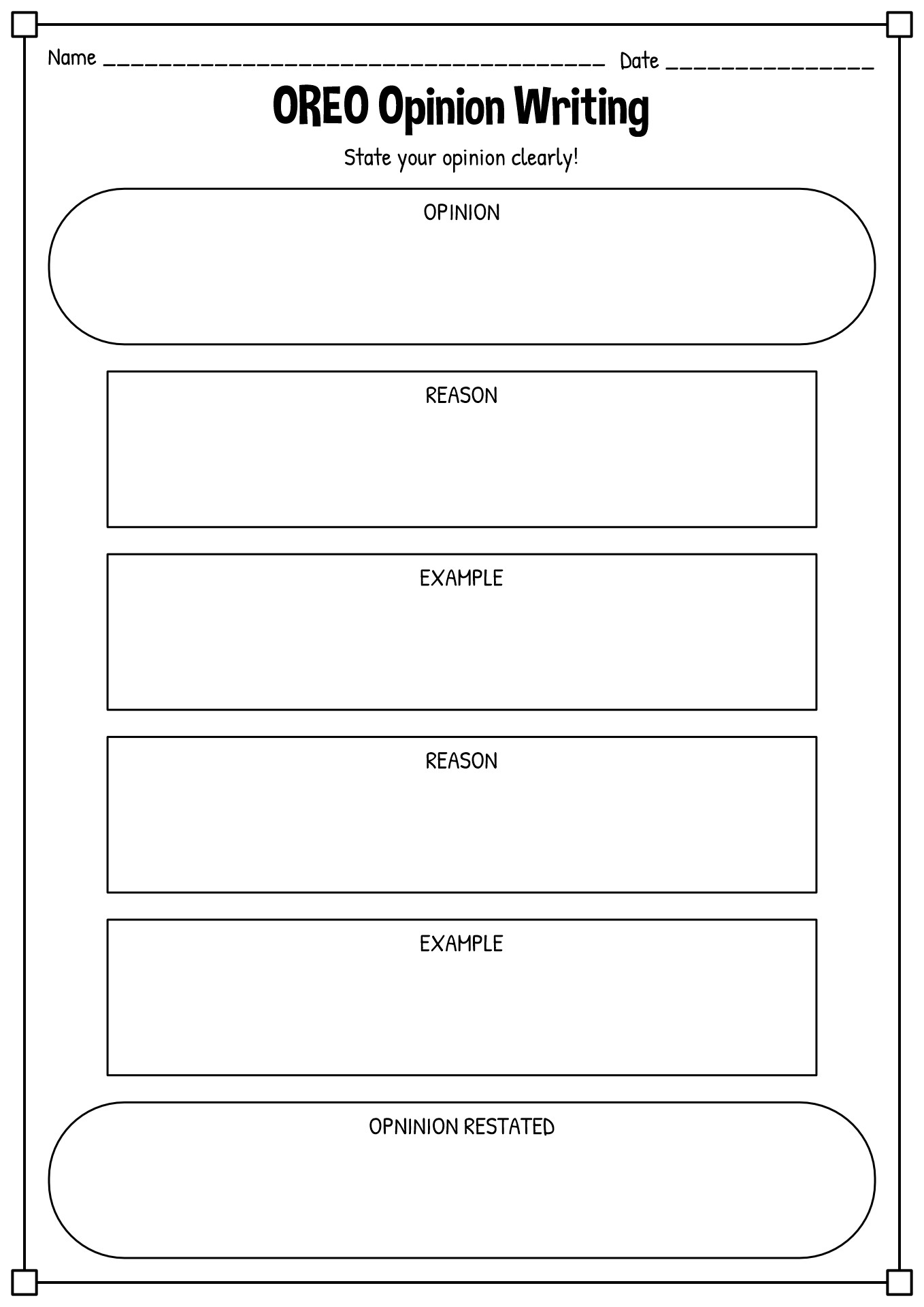 Persuasive Writing Oreo Worksheet Persuasive Writing Oreo Worksheet