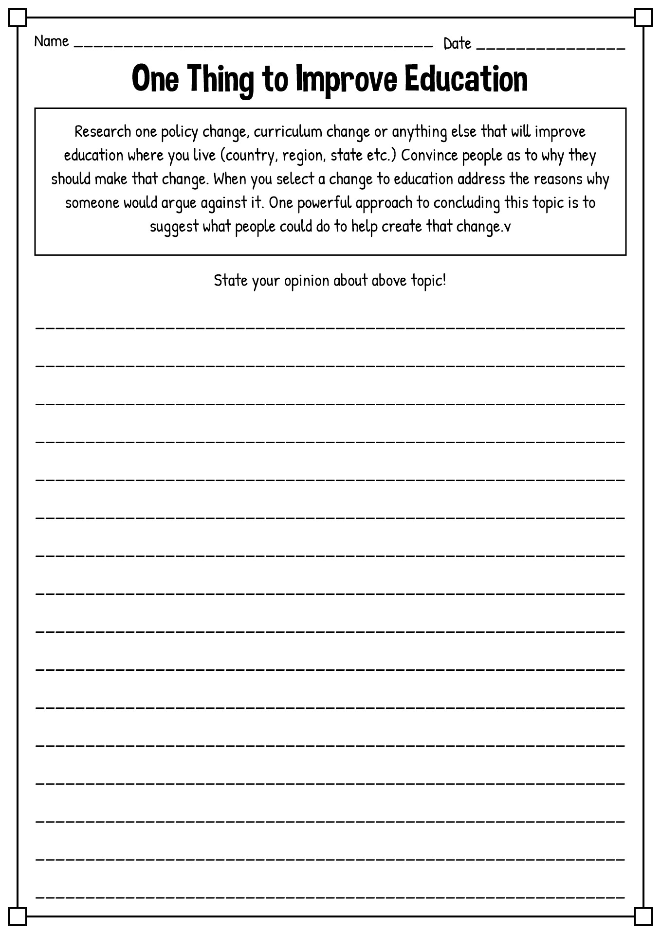 Persuasive Writing Prompt Worksheet Persuasive Writing Prompt Worksheet