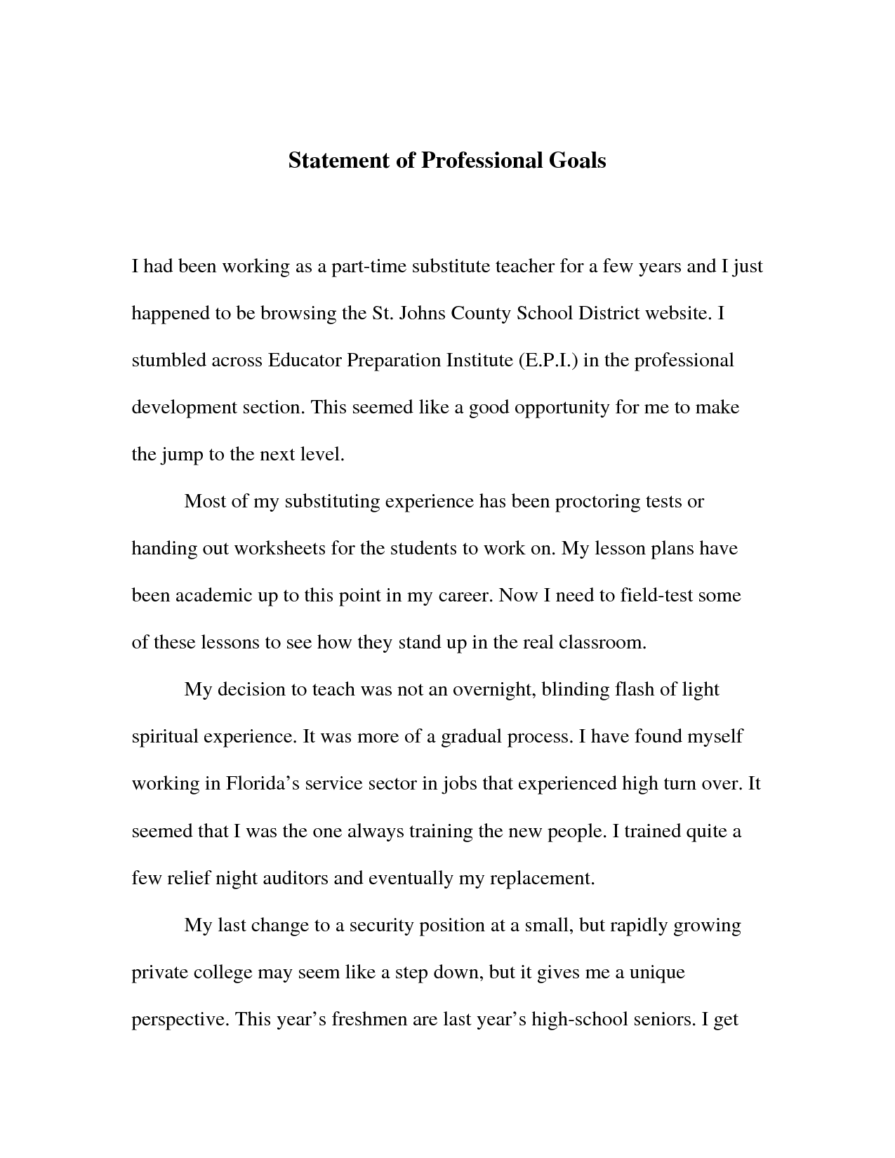 Goal setting essay