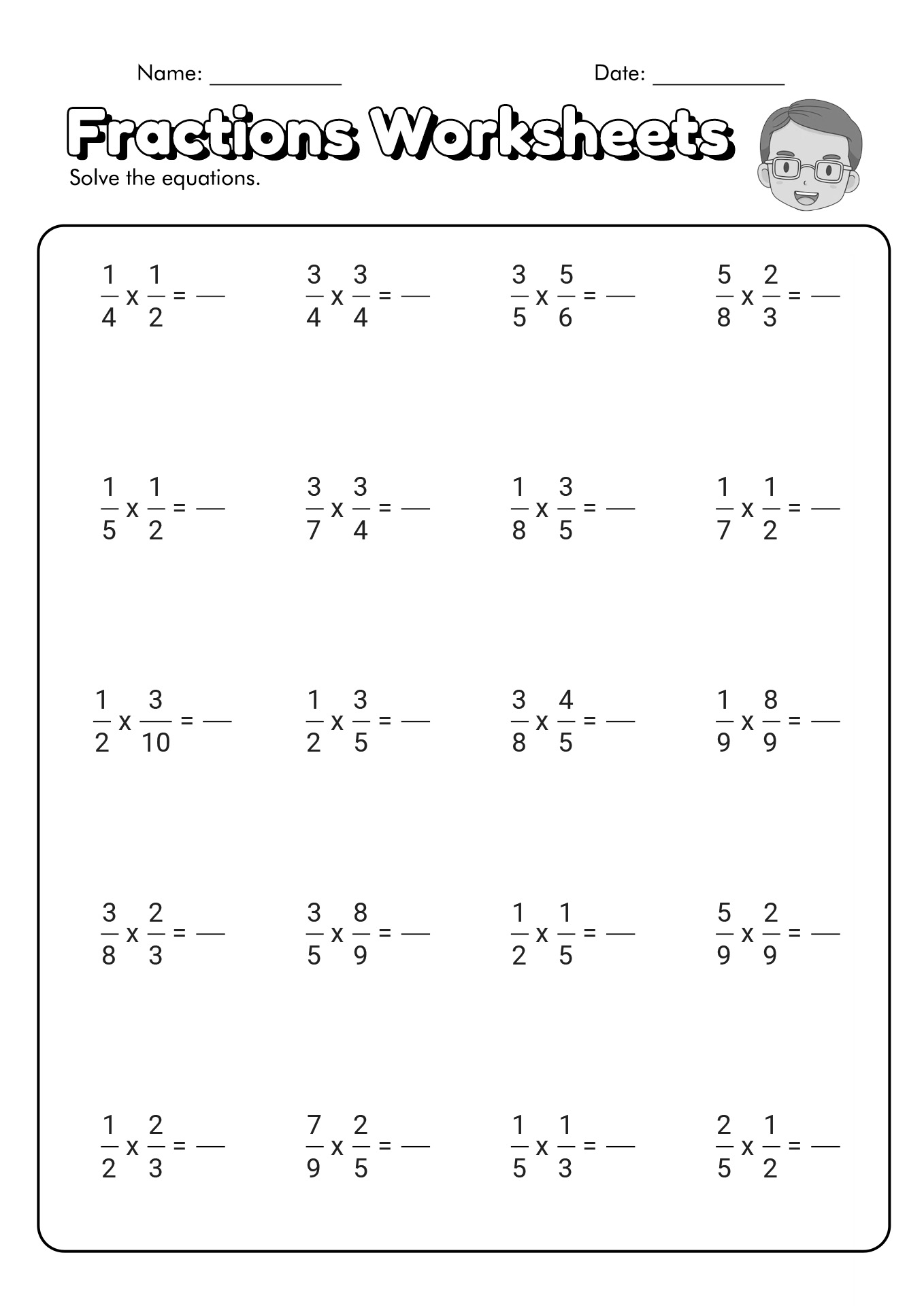 Math Worksheets Grade 6 Fractions