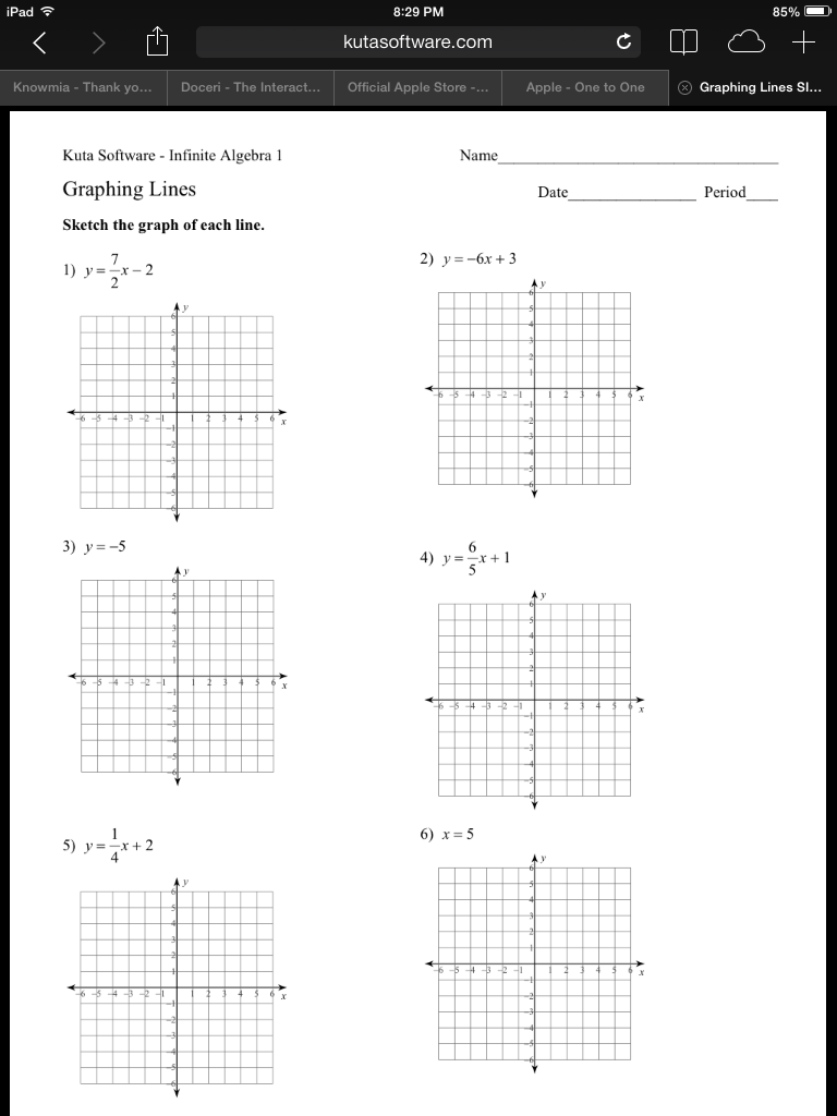 Free Printable Graphing Linear Equations Worksheets