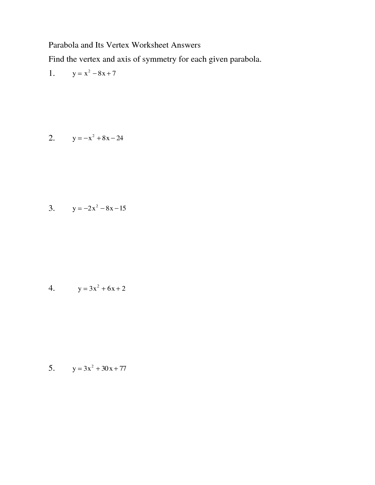 17 Best Images of Standard To Vertex Form Worksheet  Quadratic Vertex Form Worksheet, Quadratic 