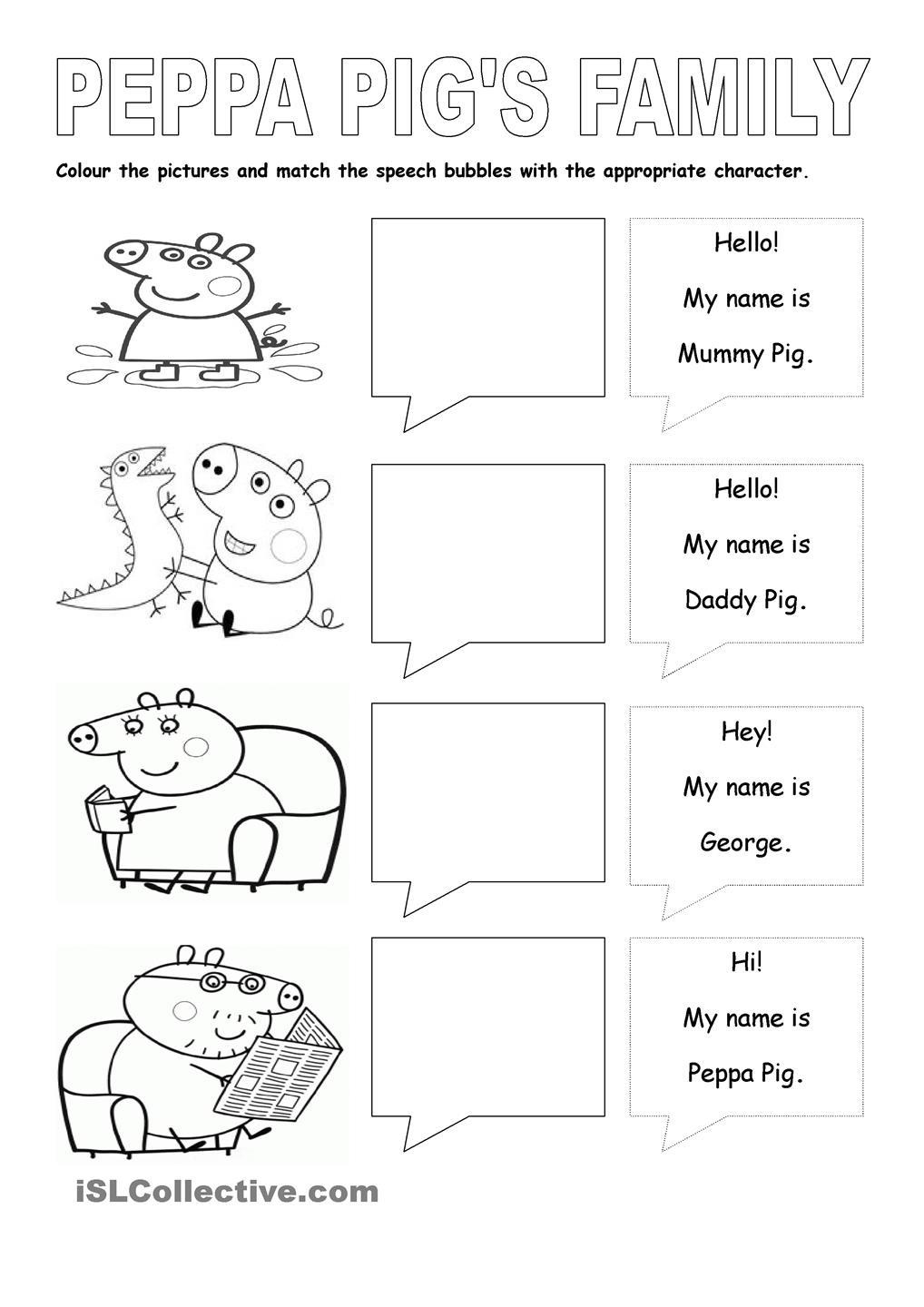 Peppa Pig Worksheets