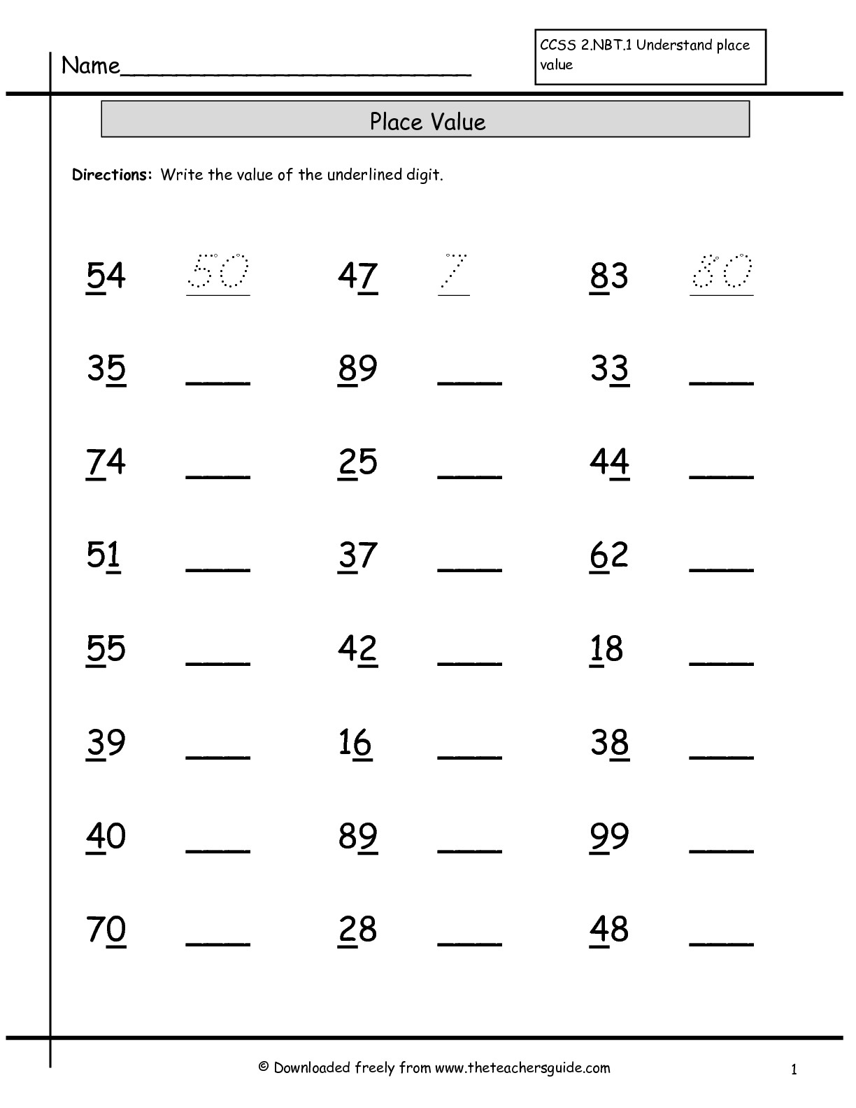 17 Best Images of Teaching Guide Words Worksheets Place Value