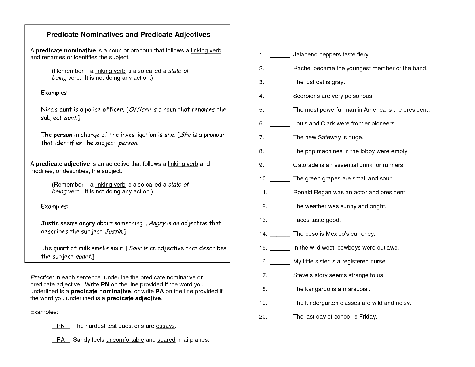 15 Best Images Of Subject Complement Worksheets Infinitive Phrases Worksheet Subject Object