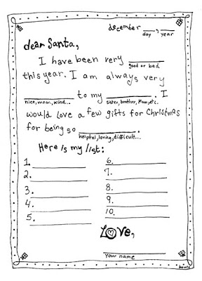 Santa Mad Lib Letter