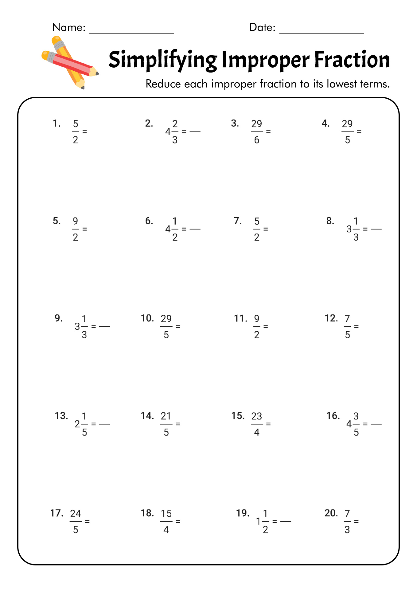 16 Best Images of Simplifying Fractions Worksheets Grade 6 - 6th Grade