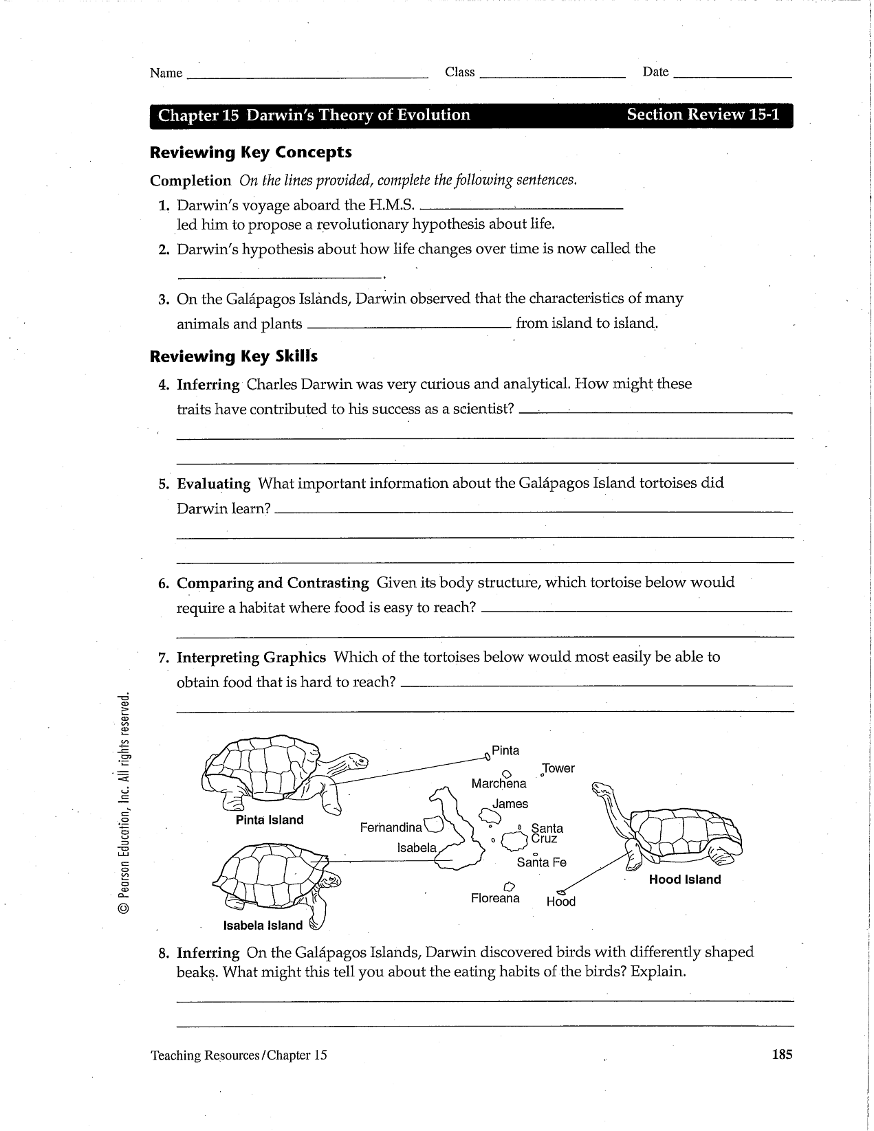 12 Best Images of Darwins Natural Selection Worksheet Key  Evolution by Natural Selection 