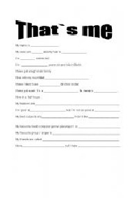 All About Me Worksheets Printables