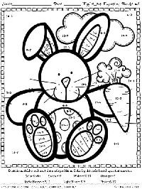 Easter Math Color by Numbers Coloring Pages