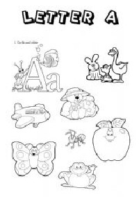 With the Letter a Phonics Worksheet