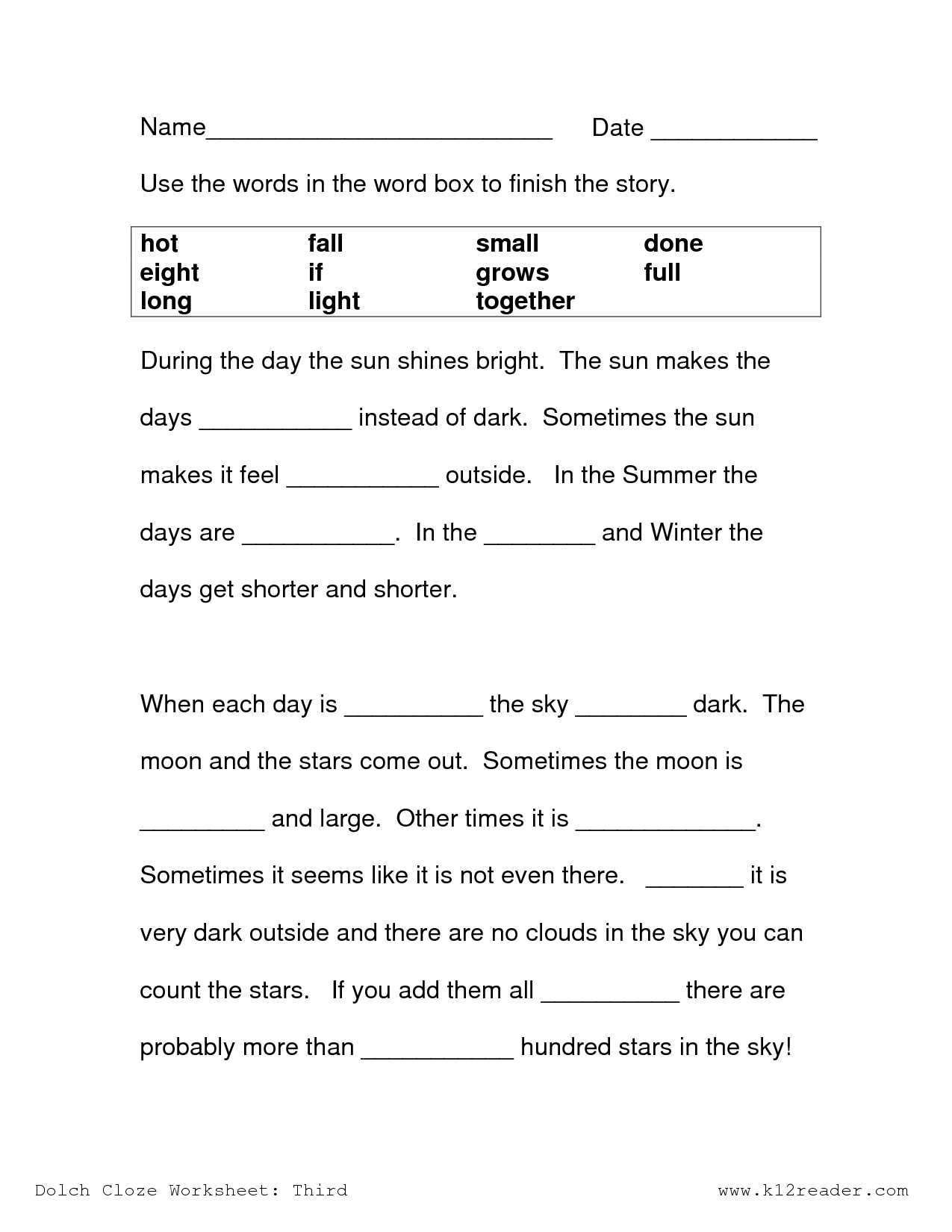 9 Best Images Of Dolch Words Worksheets Dolch Sight Words Activity