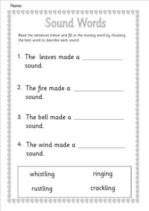 Hearing Sound Worksheets