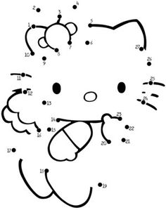 Hello Kitty Connect the Dots Printables