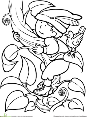 Jack and the Beanstalk Color Worksheets