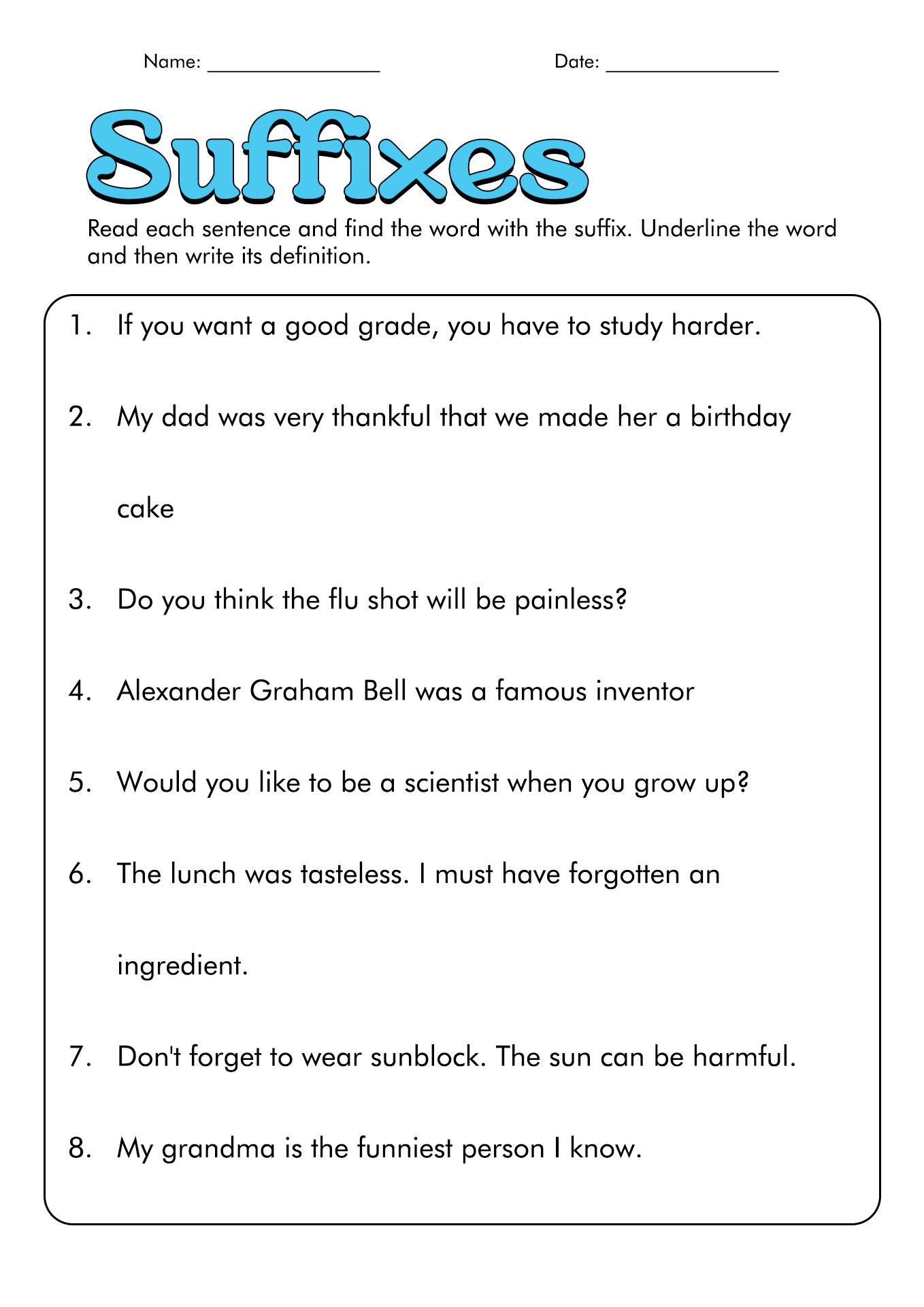15 Best Images Of Common Suffixes Worksheets Prefixes And Suffixes