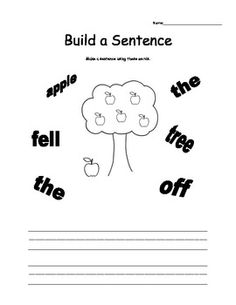Sentence Building Worksheets