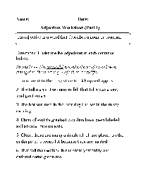 Adjective Worksheets
