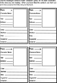 Character Reading Comprehension Worksheets