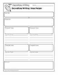 Expository Writing Graphic Organizer for Grade