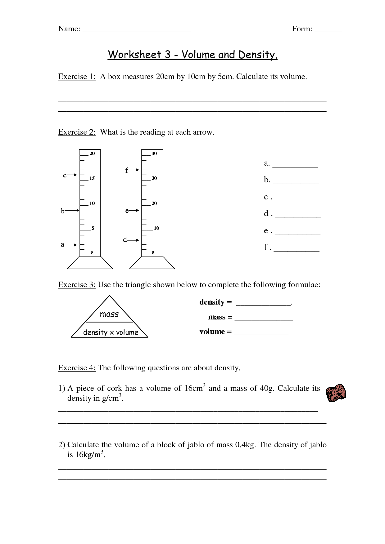 14 Best Images of Mass And Volume Worksheets  Density Mass and Volume Worksheet, Density Mass 