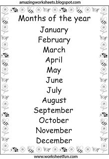 Learning the Months of the Year Worksheet