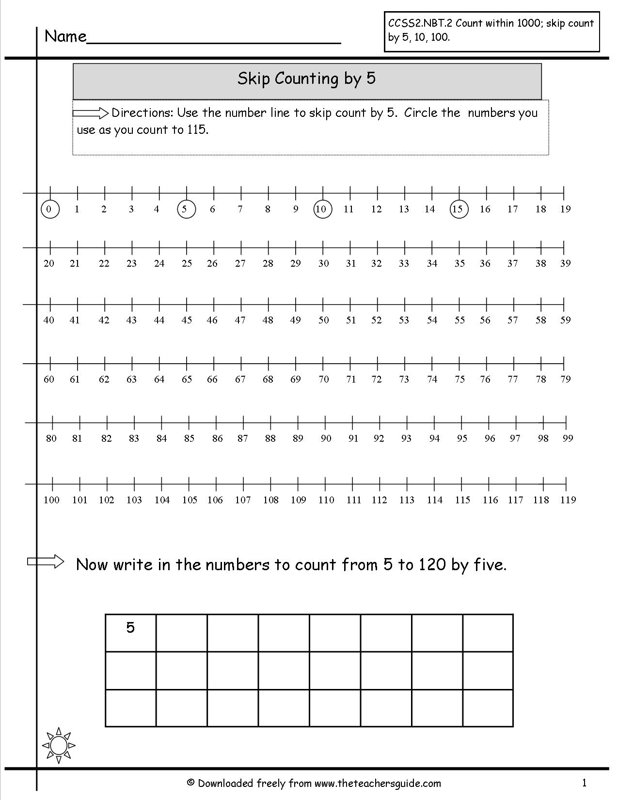 7 Best Images Of Skip Counting Coins Worksheets Number Line Skip