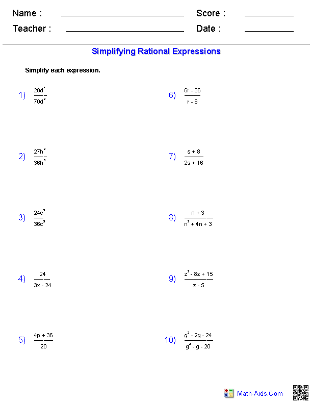 17 Best Images of Algebra 1 Radicals Worksheet - 7th Grade Algebra