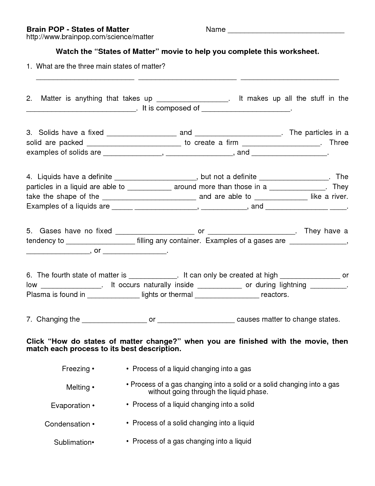 Classifying Matter Worksheet Answers