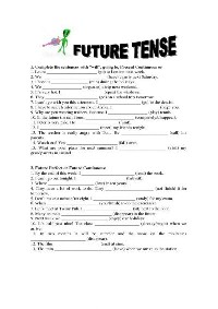 Future Tense Worksheets