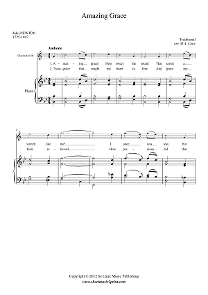 Amazing Grace Clarinet Sheet Music