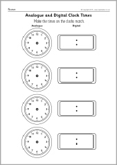 Blank Digital Clock Worksheets