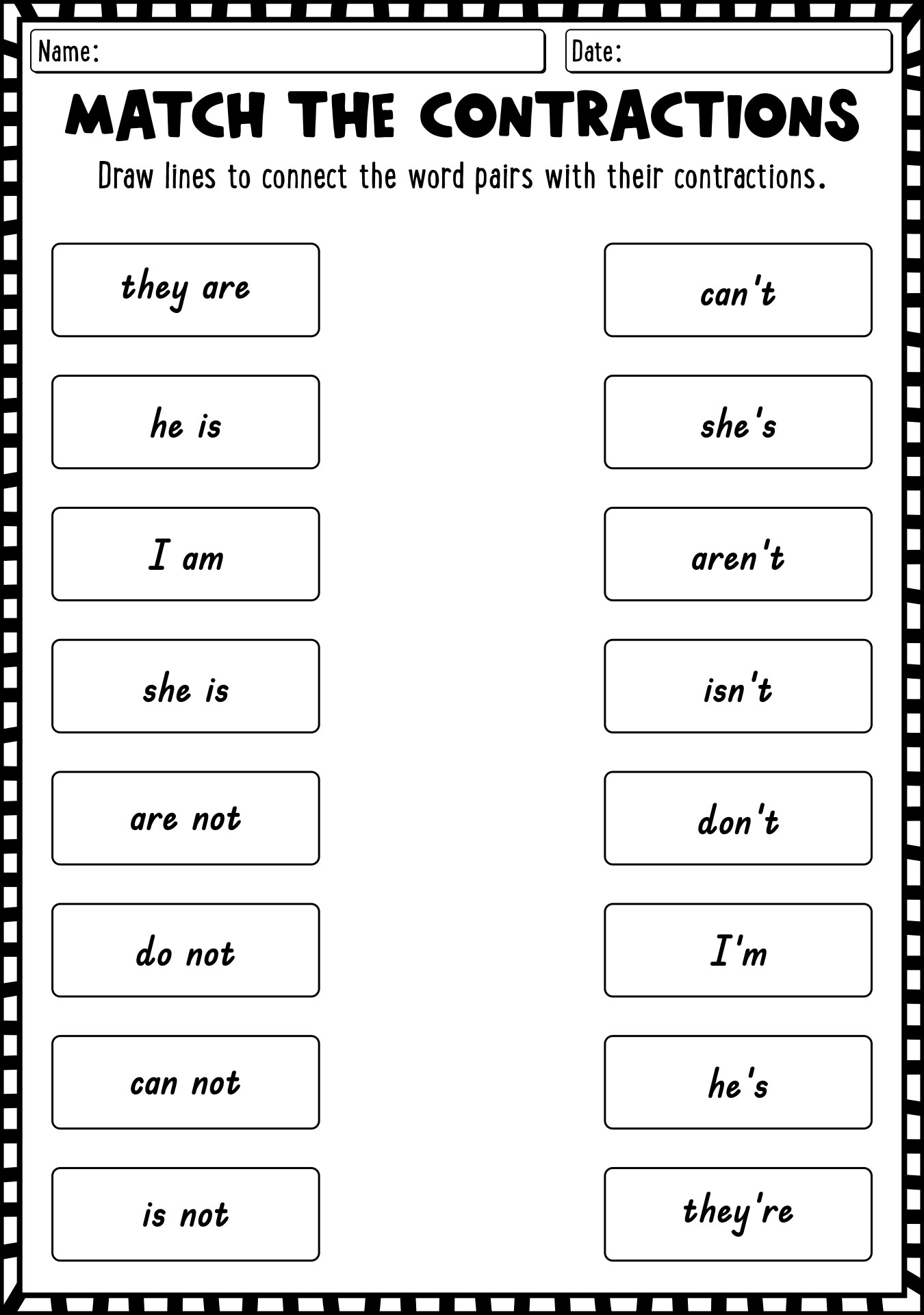 17 Best Images Of For First Grade Contraction Worksheets Contraction