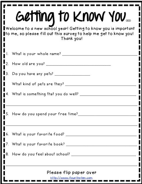 15 Best Images Of Middle School Getting To Know You Worksheet Get To 