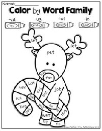 Christmas Color by Word Worksheets