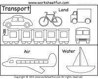 Printable Worksheets of Land Transportation