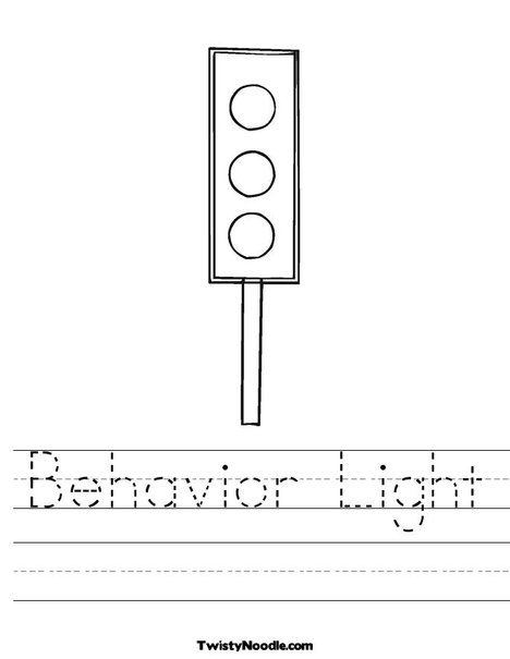 Traffic Lights Worksheet