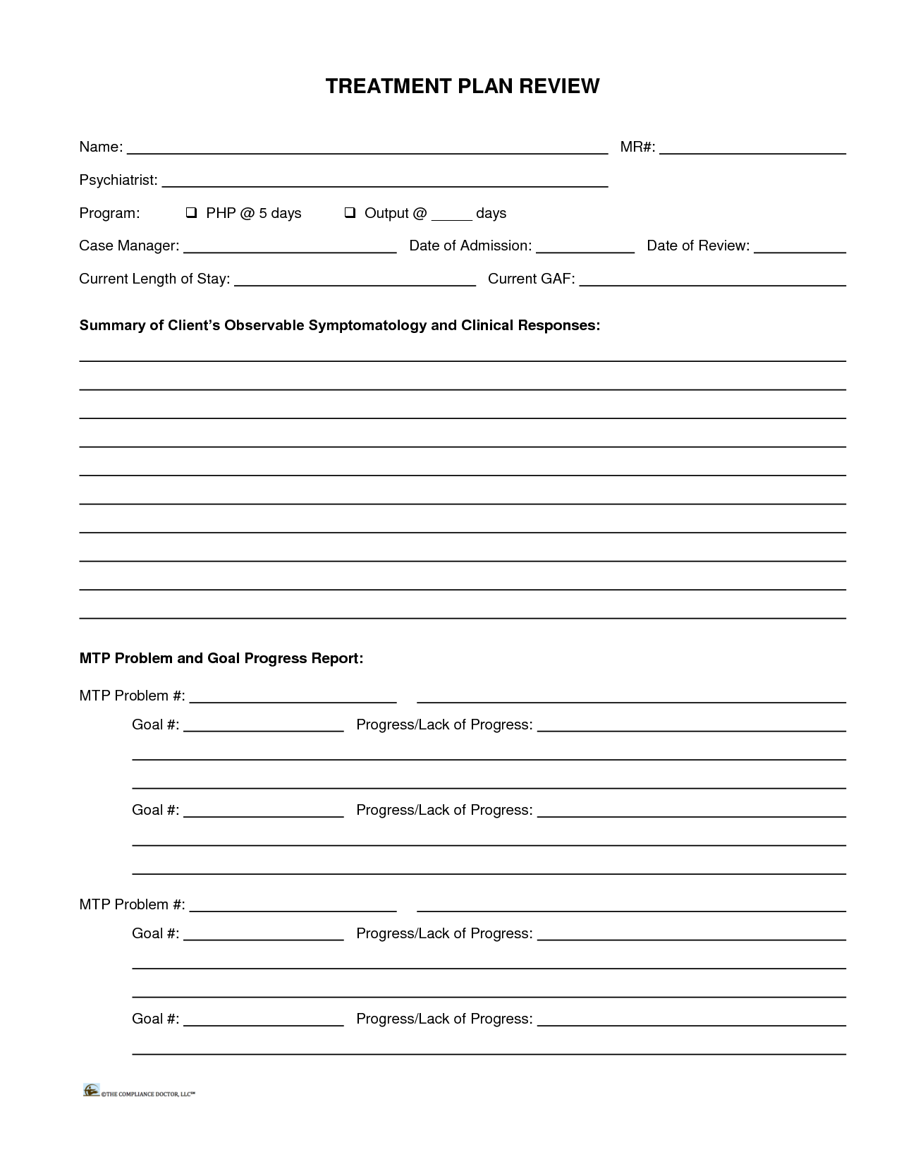 Case Management Progress Note Template