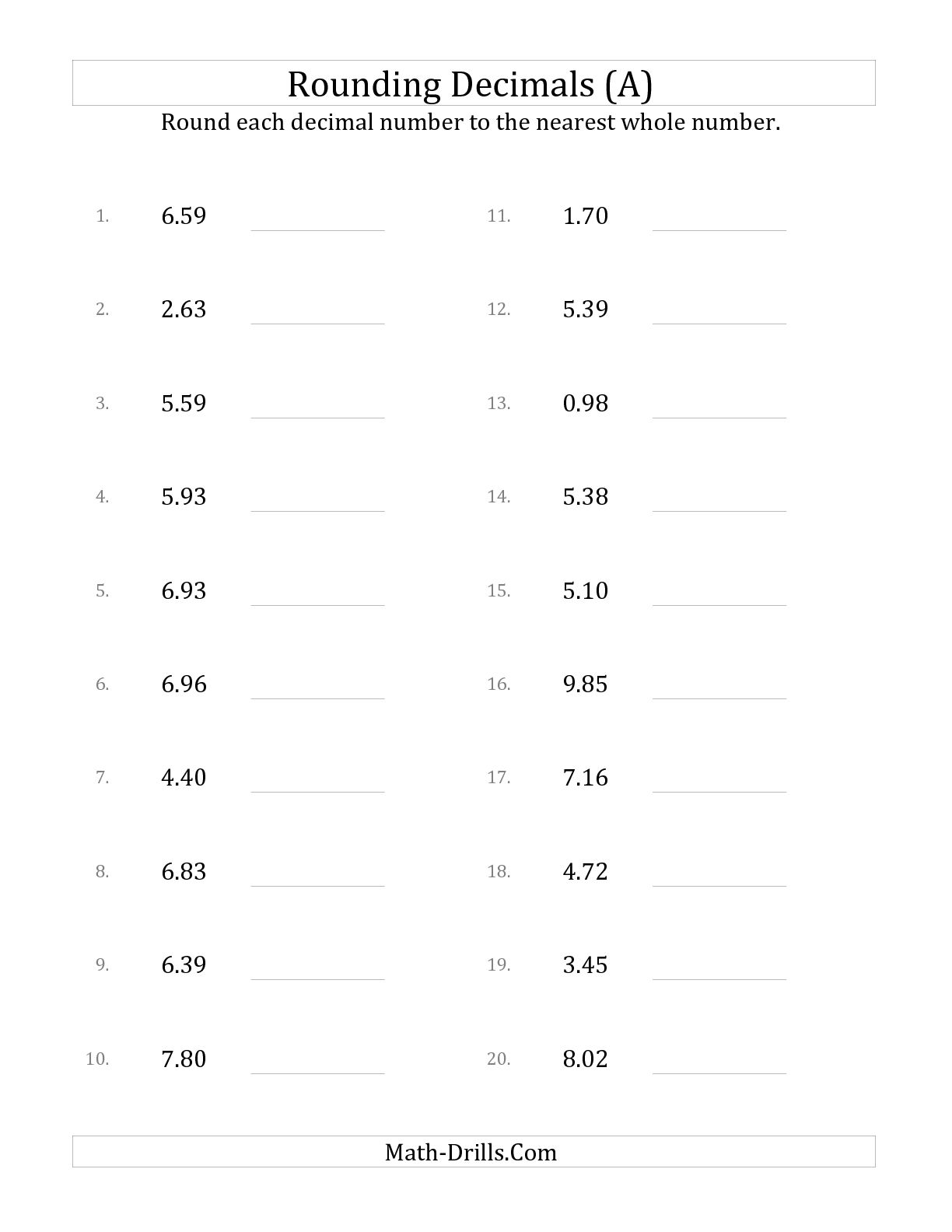 decimal-rounding-worksheets