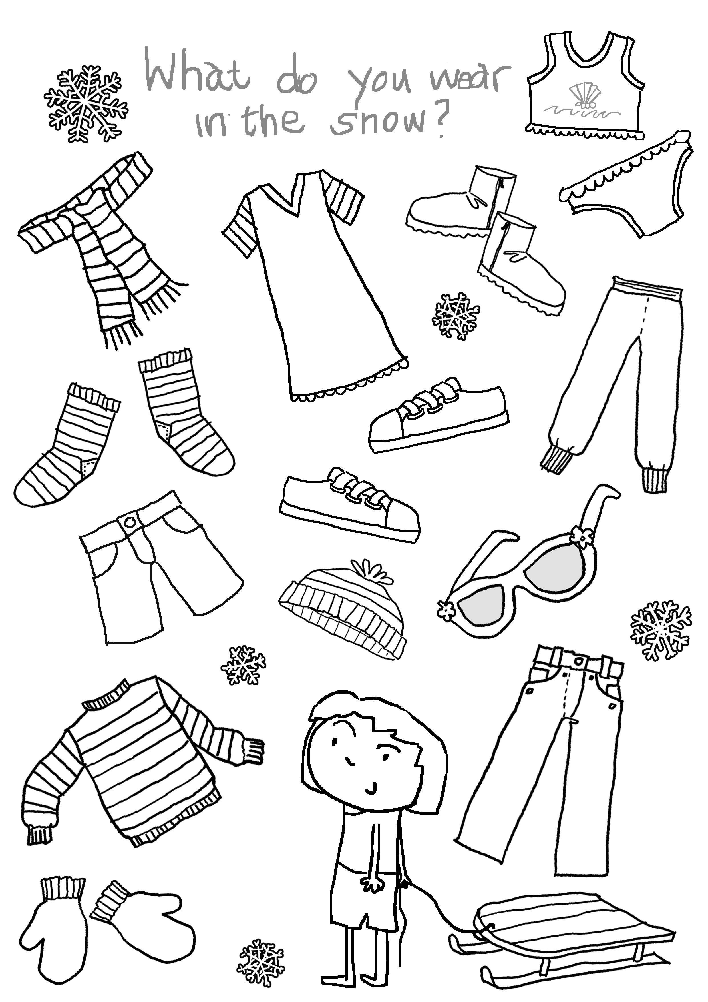 14 Best Images of Clothes For Children Worksheets - Winter Clothes