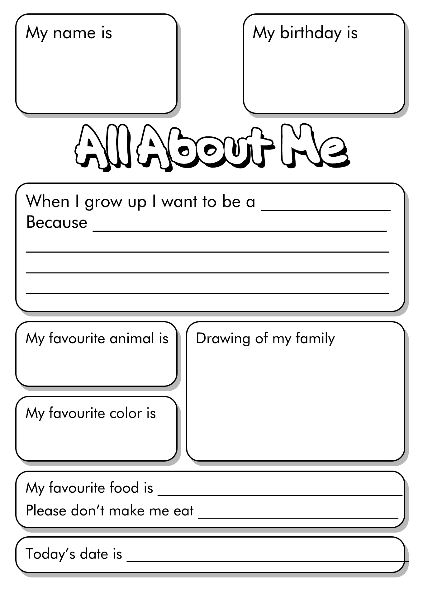 16 Best Images Of All About Me Worksheet Teenagers All About Me 