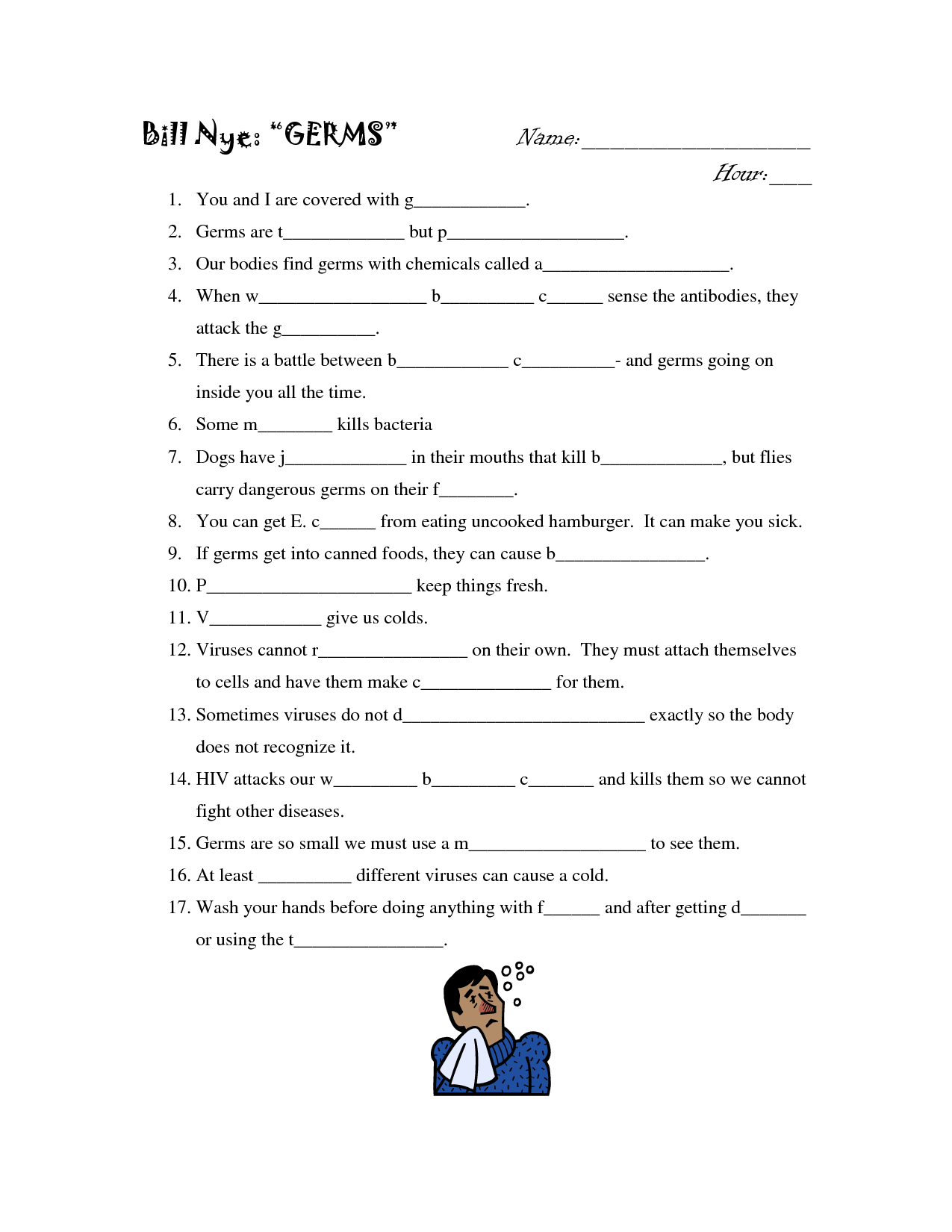 Bill Nye Respiration Worksheet