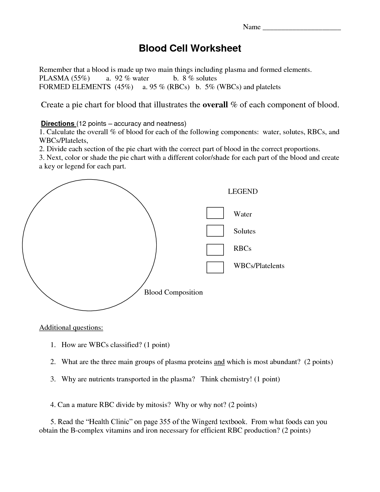 35 Functions Of Blood Cells Worksheet Answers - Worksheet Project List
