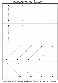 Horizontal Tracing Lines Worksheets