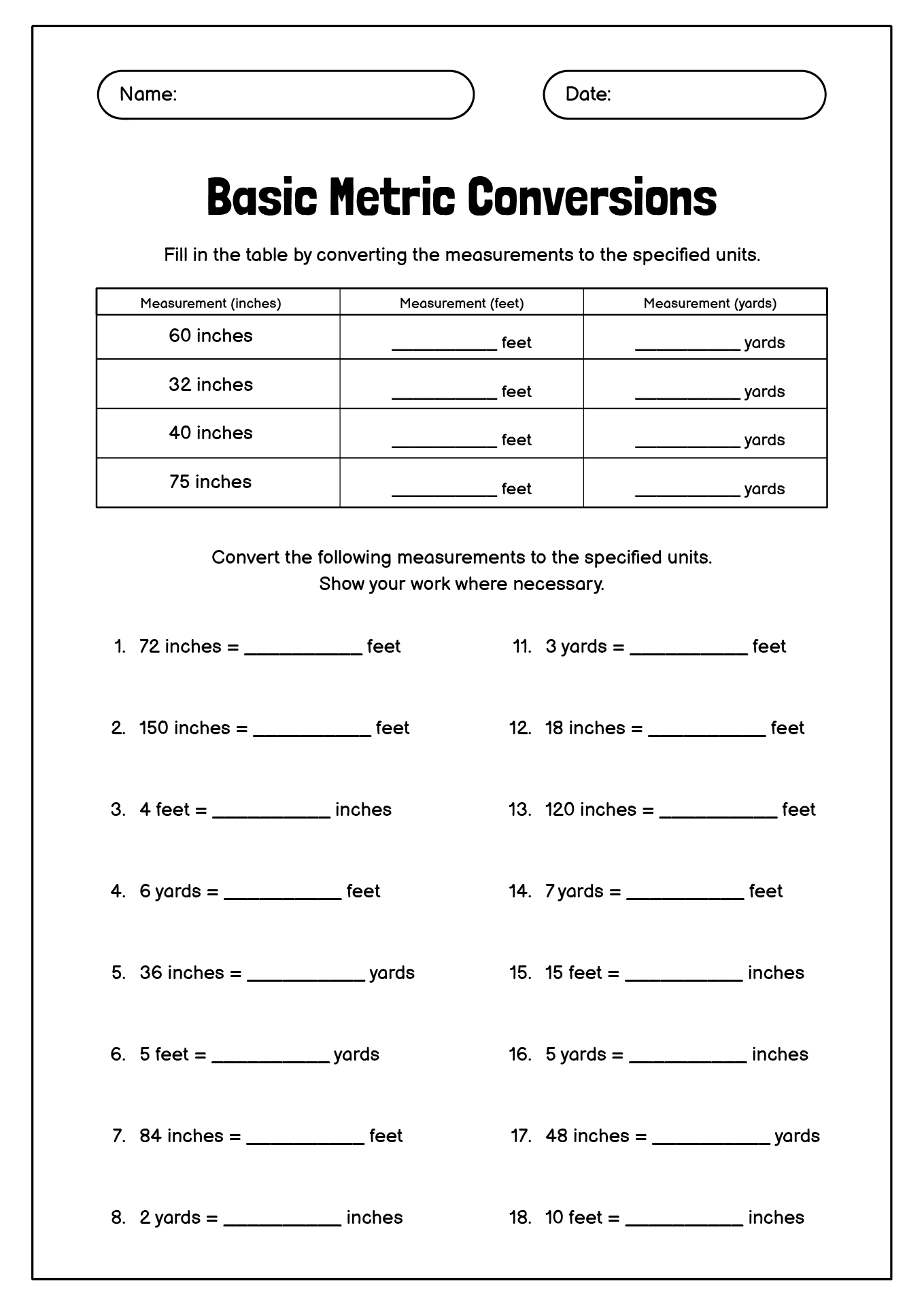 linear-measurement-worksheet