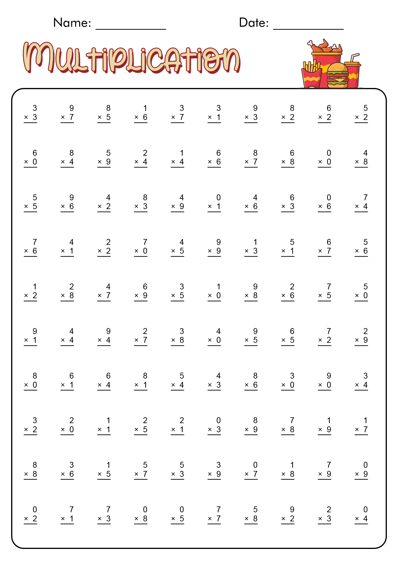 11 Images of Multiplication Worksheets For 3rd Grade