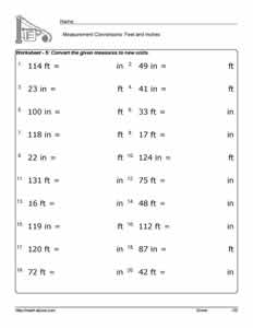 Measurement Conversion Worksheets 4th Grade